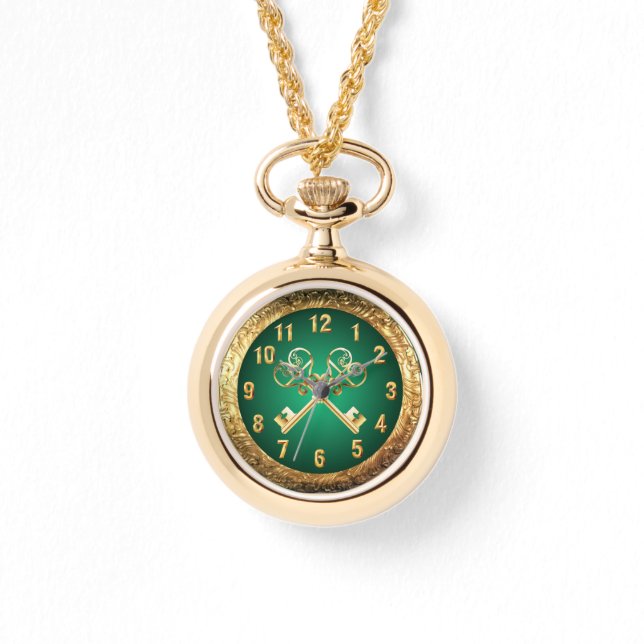 古代のシンボル～多くの意味～交差鍵 腕時計 (正面)