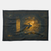 古代のシンボル&魔法の魔術師名前をカスタムする キッチンタオル (横)