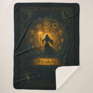 古代のシンボル&魔法の魔術師名前をカスタムする シェルパブランケット