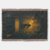 古代のシンボル&魔法の魔術師名前をカスタムする スローブランケット (正面)