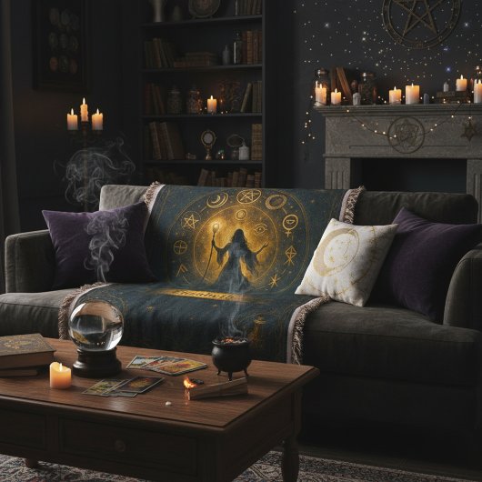 古代のシンボル&魔法の魔術師名前をカスタムする スローブランケット