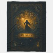 古代のシンボル&魔法の魔術師名前をカスタムする フリースブランケット (正面)