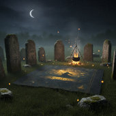 古代のシンボル&魔法の魔術師名前をカスタムする フリースブランケット