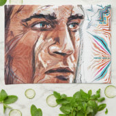 古代のチーフタンとフラクタル模様 キッチンタオル (折り畳み)