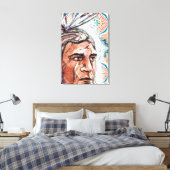 古代のチーフタンとフラクタル模様 キャンバスプリント (インサイチュ (寝室))