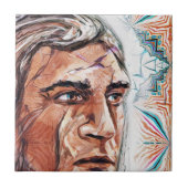 古代のチーフタンとフラクタル模様 タイル (正面)