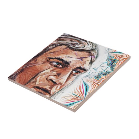 古代のチーフタンとフラクタル模様 タイル (側面)