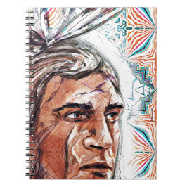 古代のチーフタンとフラクタル模様 ノートブック