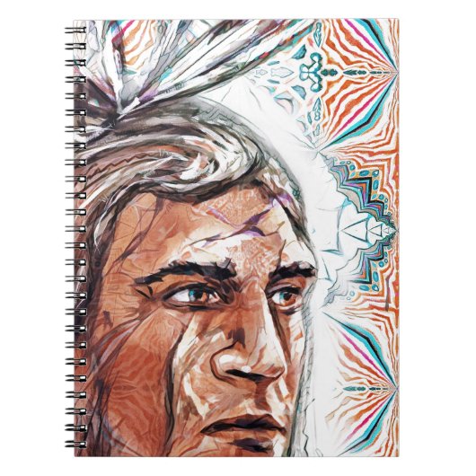 古代のチーフタンとフラクタル模様 ノートブック (正面)