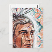 古代のチーフタンとフラクタル模様 ポストカード (正面/裏面)