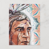 古代のチーフタンとフラクタル模様 ポストカード (正面)