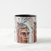 古代のチーフタンとフラクタル模様 マグカップ (中央)