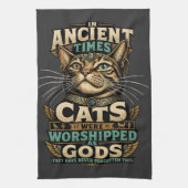 古代のトラ猫の態度 キッチンタオル (縦)