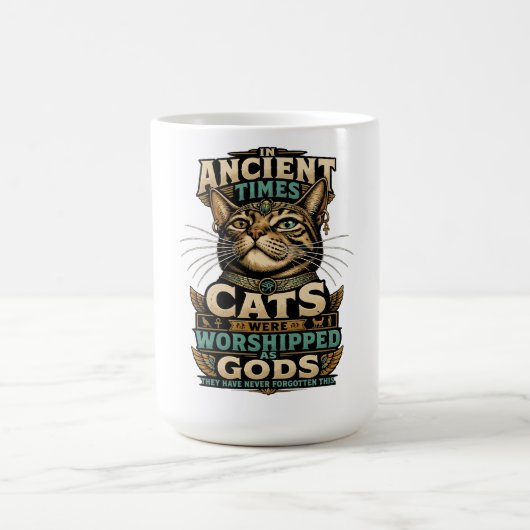 古代のトラ猫の態度 コーヒーマグカップ (中央)