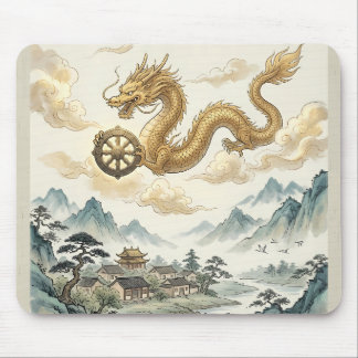 古代のドラゴンとダンマ・ホイールのマウスパッド - 歴史 マウスパッド