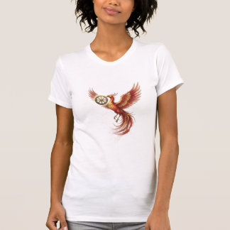 古代のドラゴンとダンマ・ホイールの女性用Tシャツ - Tシャツ