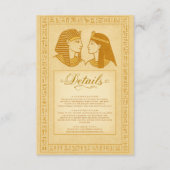 古代のヒエログリフの王と女王のエジプトの結婚式 エンクロージャーカード (正面)