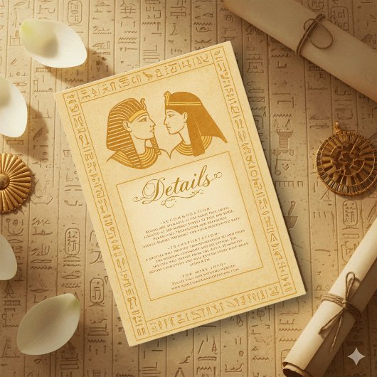 古代のヒエログリフの王と女王のエジプトの結婚式 エンクロージャーカード