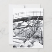 古代のフットブリッジペンシラートモノクロ サンキューカード (裏面)