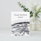 古代のフットブリッジペンシラートモノクロ サンキューカード (スタンド正面)