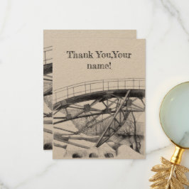 古代のフットブリッジペンシラートモノクロ サンキューカード