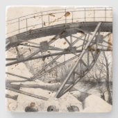 古代のフットブリッジペンシラートモノクロ ストーンコースター (正面)