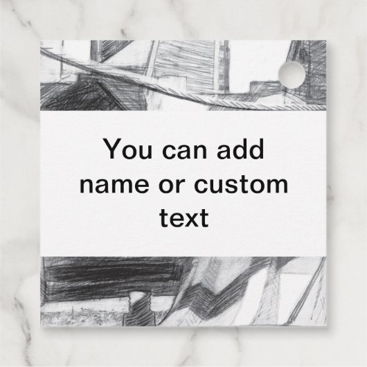 古代のフットブリッジペンシラートモノクロ フェイバータグ (裏面)