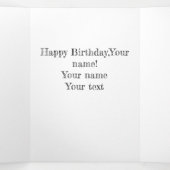 古代のフットブリッジペンシラートモノクロ 三つ折りカード (内部中)