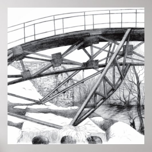 古代のフットブリッジペンシラート ポスター (正面)