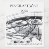 古代のフットブリッジペンシラート ワインラベル (シングルラベル)