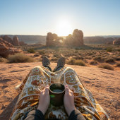 古代のペトログラフアート フリースブランケット