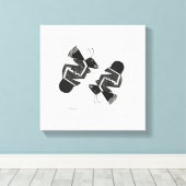 古代のミツバチ:インクスケッチ キャンバスプリント (インサイチュ (ウッドフロア))