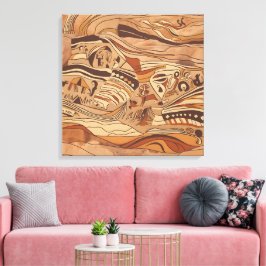 古代のロックアート キャンバスプリント