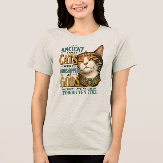 古代の三毛猫の態度 トライブレンドTシャツ (正面)