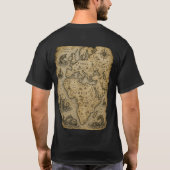 古代の世界の地図 海のモンスター達のカルテ Tシャツ (裏面)