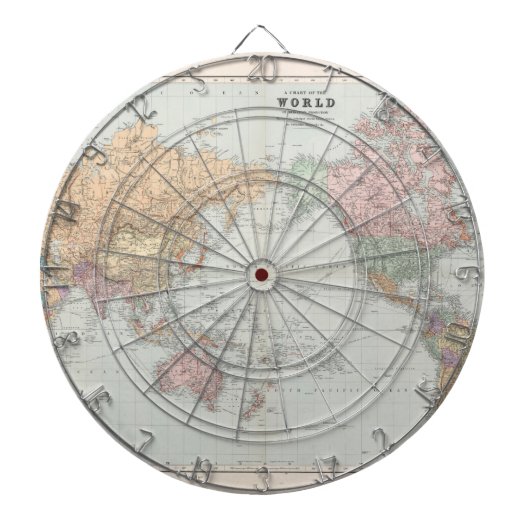 古代の世界地図 ダーツボード (正面)