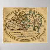 古代の世界地図 – 不明な日付 ポスター (正面)