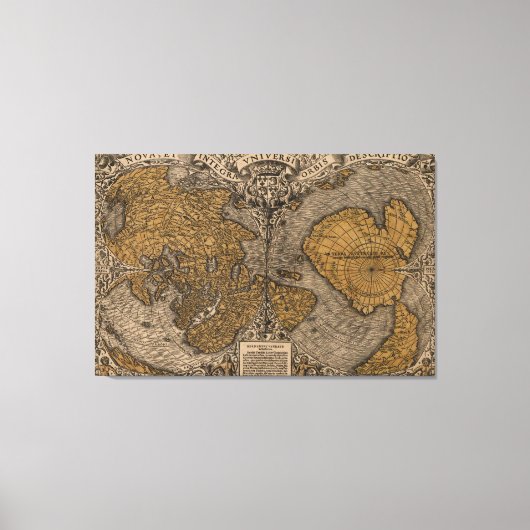 古代の世界地図(1531) キャンバスプリント (正面)