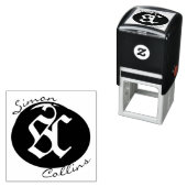 古代の中世ExLibrisモノグラムと署名 セルフインキングスタンプ (インサイチュ)