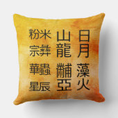 古代の中国のシンボル12オーナメント クッション (裏面)