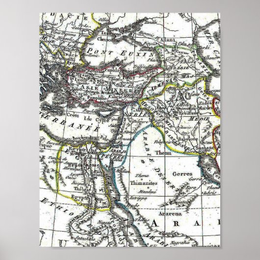 古代の中東地図 ポスター (正面)