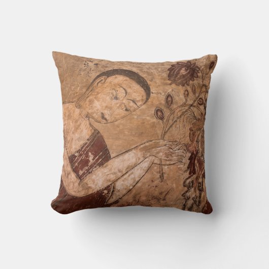 古代の仏教絵画 クッション (正面)