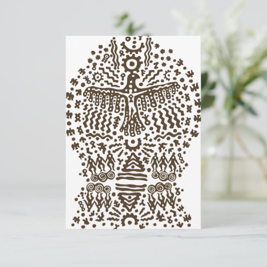 古代の伝説：巨大な鳥と部族のテント サンキューカード (スタンド正面)