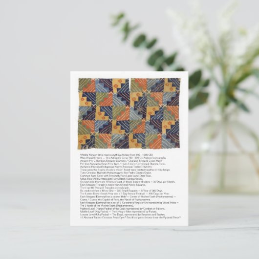 古代の割り段ダイヤモンドモチーフのはがき ポストカード (スタンド正面)