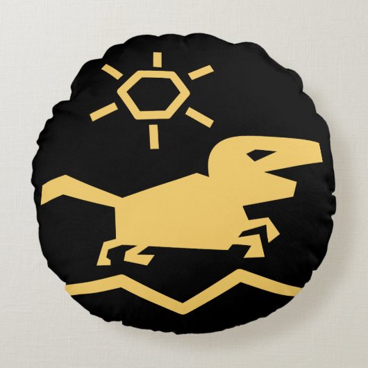 古代の動物祖先 ラウンドクッション (正面)