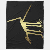 古代の動物 – 金ゴールドジオグリフ動物 フリースブランケット (正面)