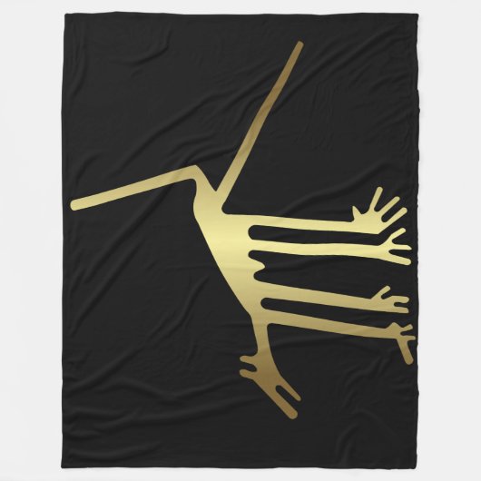 古代の動物 – 金ゴールドジオグリフ動物 フリースブランケット (正面)