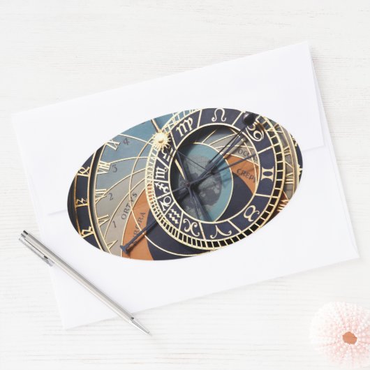 古代の占星時計チェコ時計。 楕円形シール (封筒)