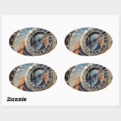 古代の占星時計チェコ時計。 楕円形シール (シート)