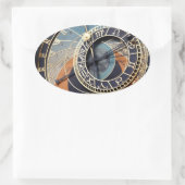 古代の占星時計チェコ時計。 楕円形シール (バッグ)